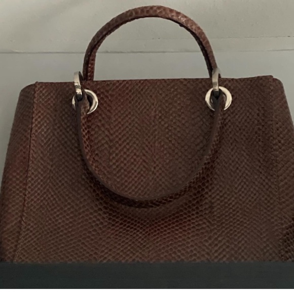 ✨Talbots Elegant Brown Snakeskin Satchel Tote Handbag✨LIKE NEW USED ONCE - Picture 8 of 8